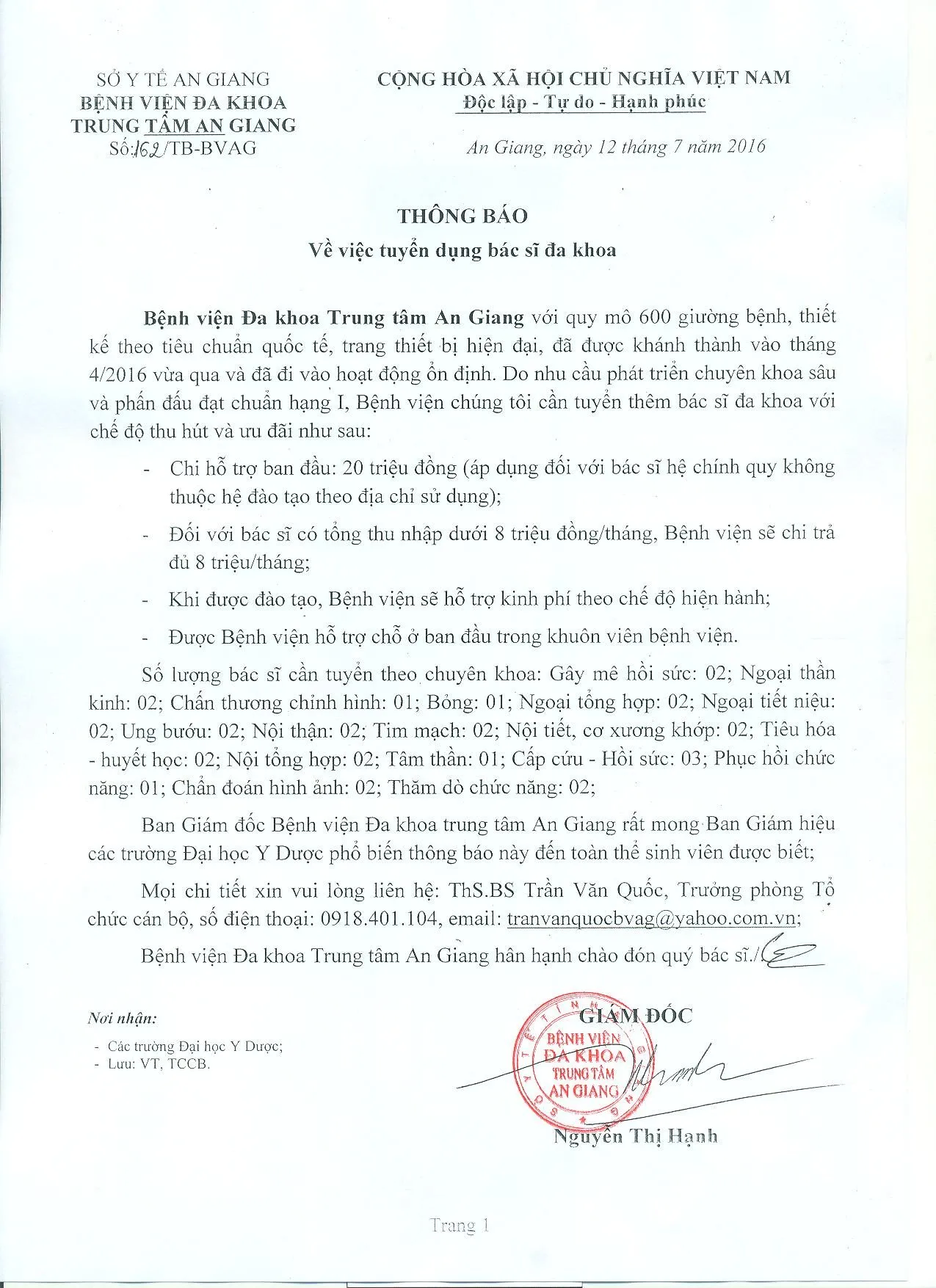 THONG BAO TUYEN DUNG