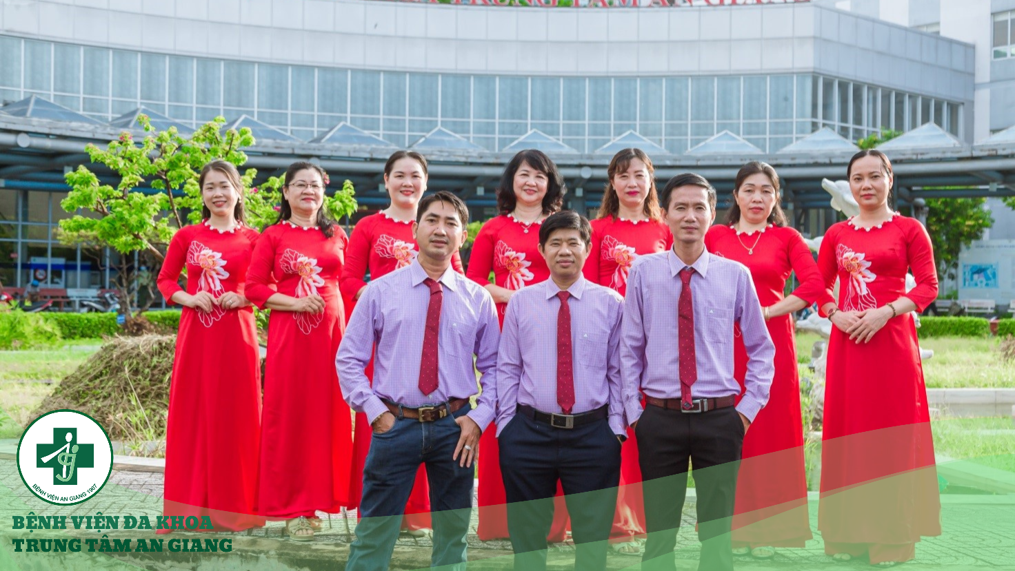 A group of people in red dresses Description automatically generated